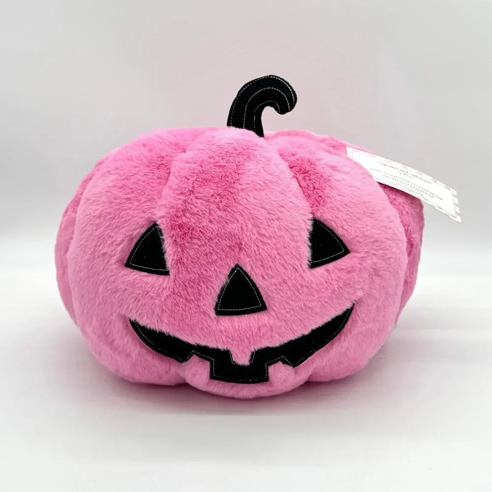 2 Cupcakes & Cashmere Pink & Rosette 3D Koda Jack O Lantern Pumpkin Pillow Set
